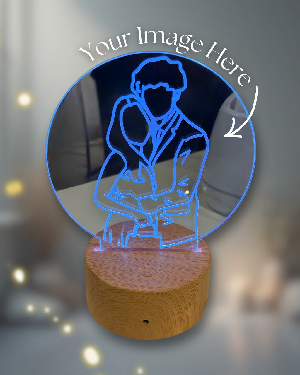 Custom Photo Night Light – Personalized LED Acrylic Light with Remote | Outline Photo Light | Unique Gift for Couples, Bestfriends & Families