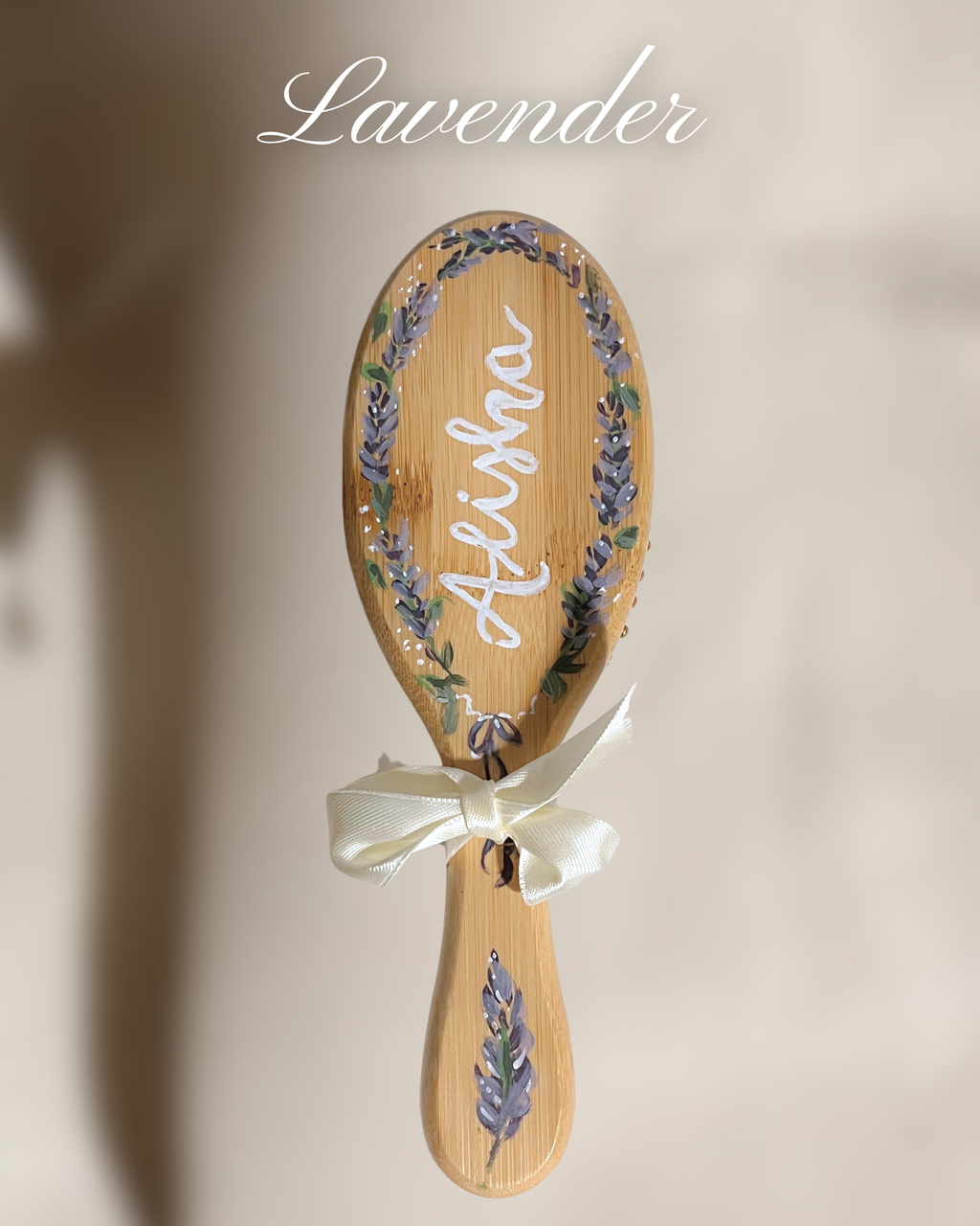 Hand-Painted Personalized Floral Bamboo Brush – Custom Name Hair Brush | Eco-Friendly Bamboo Gift for Women, Kids, Bridesmaids